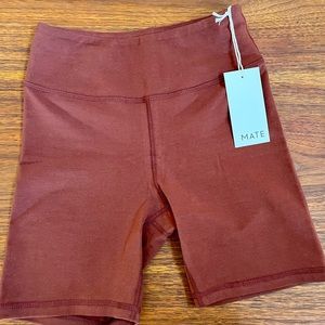 BNWT MATE the Label cocoa stretch bike short S